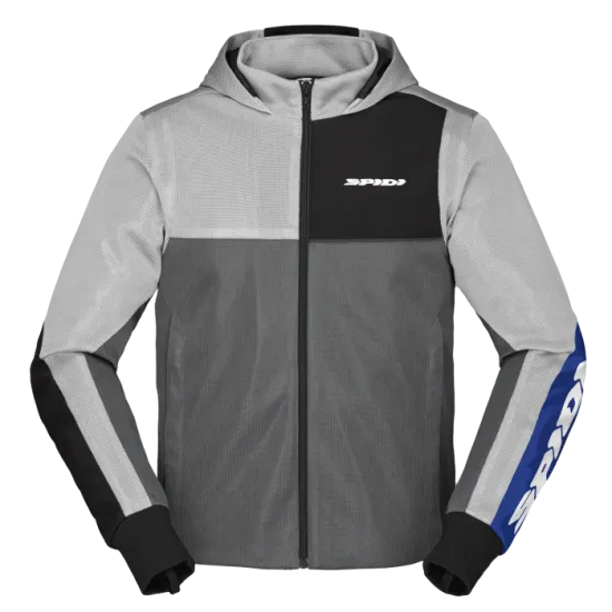 Мото суитшърт SPIDI HOODIE NET GRAY/BLUE - Суичъри от марка SPIDI