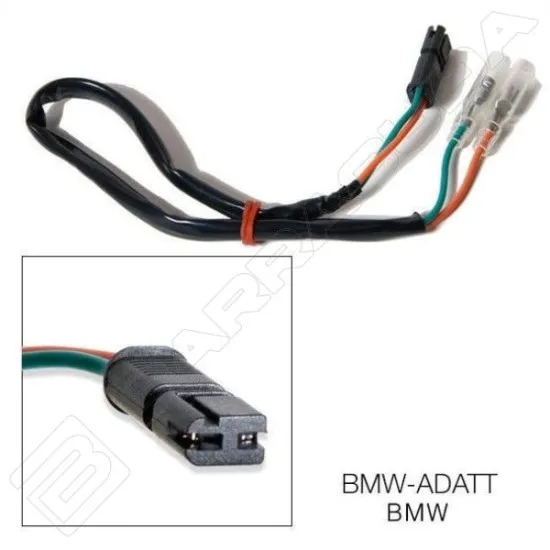 Черен адаптерен кабел BARRACUDA с BMW конектор и цветни проводници - зелен, оранжев и бял