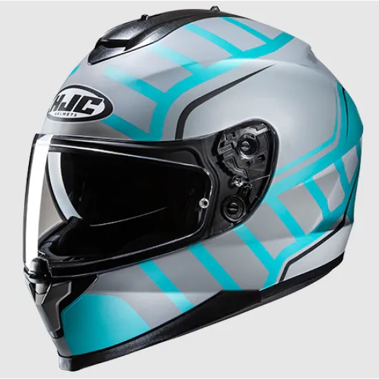 Каска HJC C70N Holt Silver/Turquoise