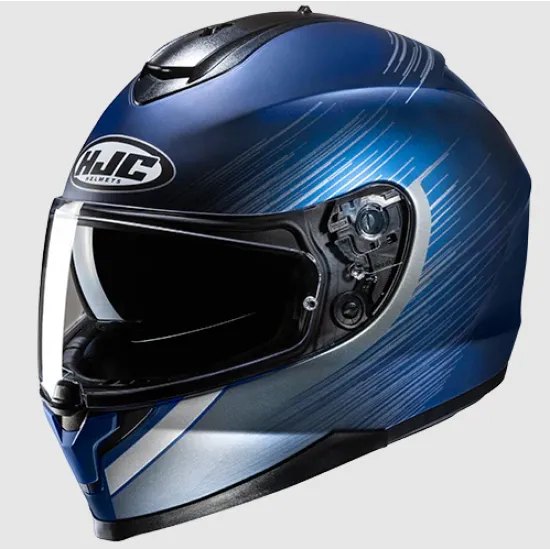 Мото каска HJC C70N SWAY BLUE/SILVER със слънчев визьор и ECE 22.06