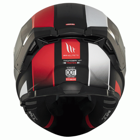MT THUNDER 4 SV TREADS B5 MATT GREY/RED – каска с Bluetooth съвместимост и ECE 22.06 сертификат