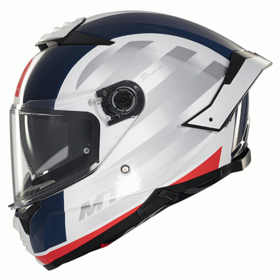MT THUNDER 4 SV TREADS C7 GLOSS WHITE/BLUE/RED – каска с вградени слънчеви очила и ECE 22.06 сертификат