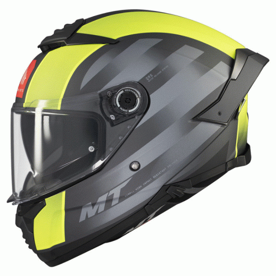 MT THUNDER 4 SV TREADS D3 MATT GREY/YELLOW – мото каска с вградени слънчеви очила и ECE 22.06 сертификат