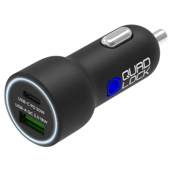 QUAD LOCK Dual USB (C+A) Car Charger 48W - Мото аксесоари за телефон от марка Quad Lock