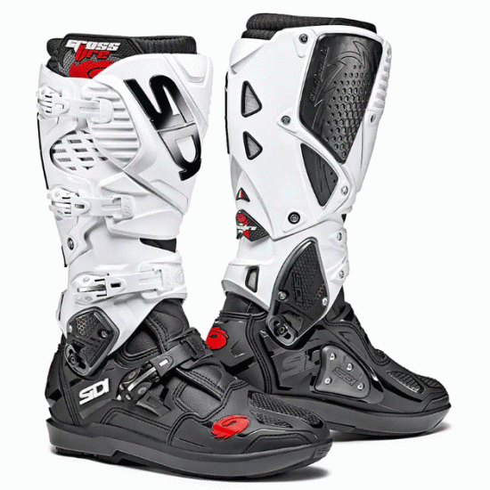 Мотокрос ботуши SIDI CROSSFIRE 3 SRS BLACK-WHITE – офроуд ботуши с шарнир и сменяема подметка