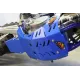 Синя протекторна тава AXP Racing с множество вентилационни отвори и издигнати защитни секции, монтирана на Sherco мотоциклет