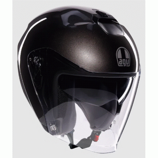 Каска AGV IRIDES MONO ASFALTO GREY с асфалтово сиво покритие и ECE 2206 сертификат