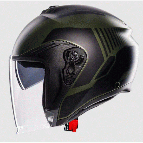 Каска за скутер AGV IRIDES SAKAI MATT GREEN/BLACK с ECE2206 сертификация