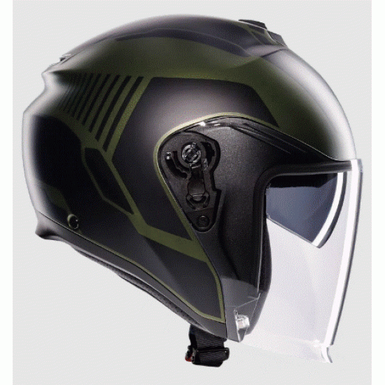 Каска за скутер AGV IRIDES SAKAI MATT GREEN/BLACK с ECE2206 сертификация