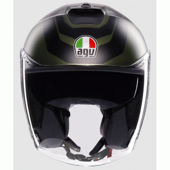 Каска за скутер AGV IRIDES SAKAI MATT GREEN/BLACK с ECE2206 сертификация