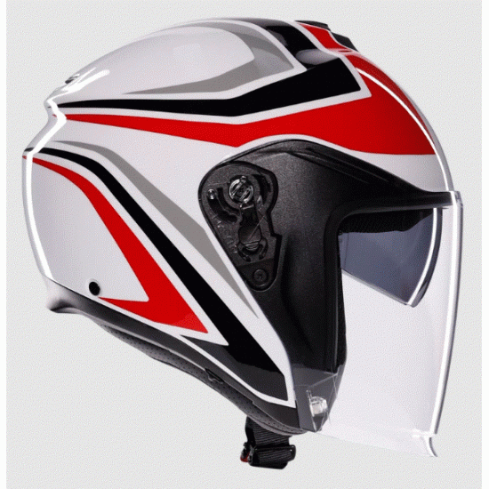 Каска за скутер AGV IRIDES TOLOSA BLACK/GREY/RED с ECE2206 сертификация