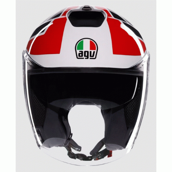 Каска за скутер AGV IRIDES TOLOSA BLACK/GREY/RED с ECE2206 сертификация