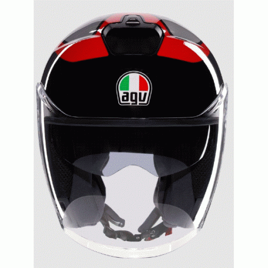 Каска за скутер AGV IRIDES VALENZA MATT GREY/BLACK/RED с ECE2206 сертификация