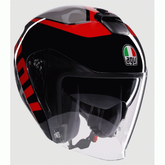 Каска за скутер AGV IRIDES VALENZA MATT GREY/BLACK/RED с ECE2206 сертификация