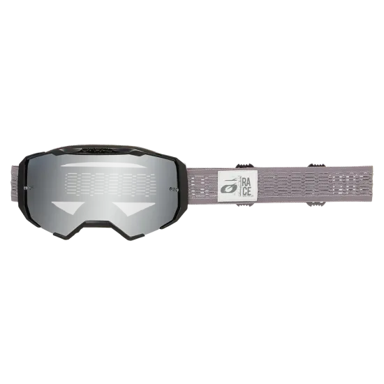 Мотокрос очила O’Neal B-22 Static Gray Silver Mirror – офроуд очила с антифог плака и UV защита