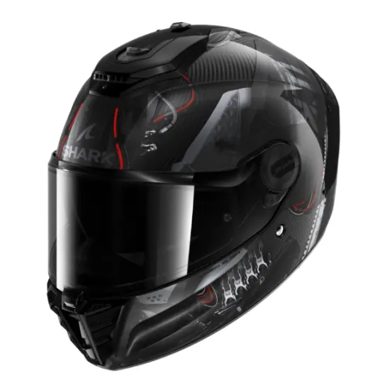 SHARK SPARTAN RS CARBON XBOT BLACK/RED/SILVER – премиум карбонова каска с агресивен дизайн и Bluetooth съвместимост
