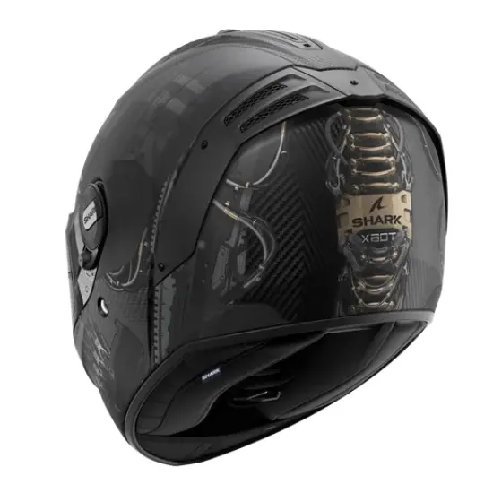Каска SHARK SPARTAN RS CARBON XBOT BLACK/WHITE/GOLD – карбонова мото каска с визьор Pinlock и Bluetooth съвместимост