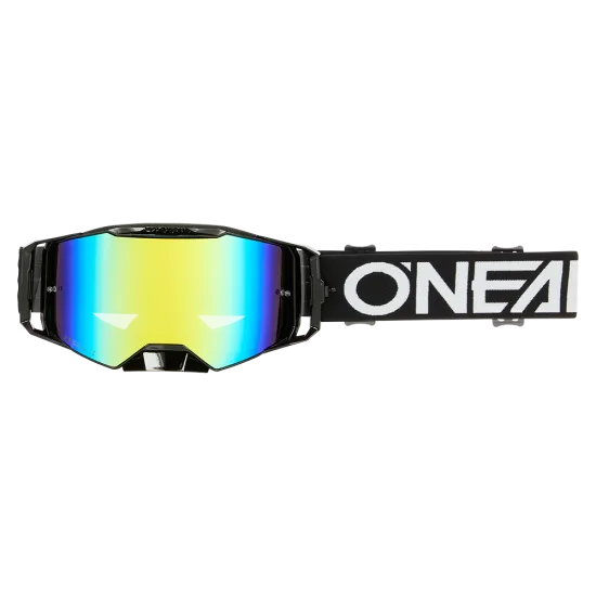 Мотокрос очила O’Neal B-55 Cram Black White Radium Gold – магнитни очила с двойна плака и UV защита