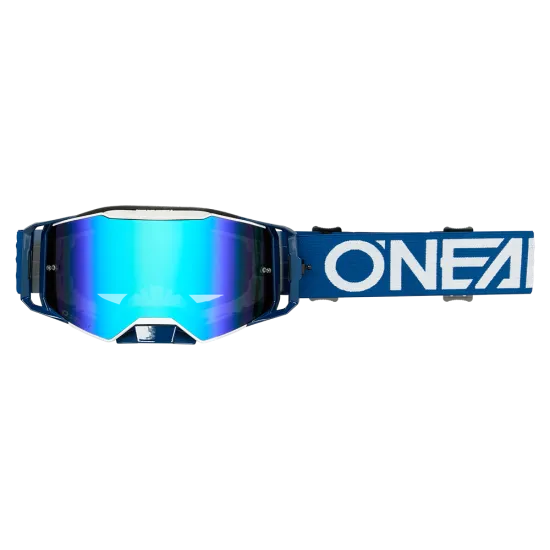 Мотокрос очила O’Neal B-55 Cram Blue White Radium Blue – магнитни очила с двойна плака и UV защита