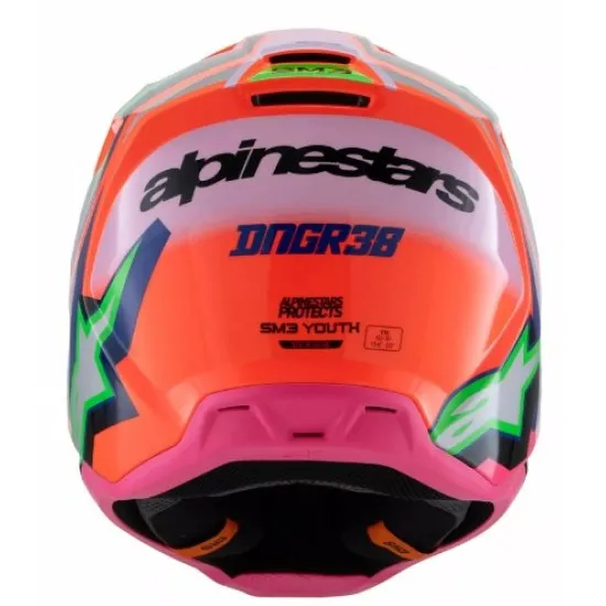 Детска мотокрос каска ALPINESTARS SM3 DEEGAN OR/PU - Защита и комфорт за младежи