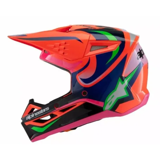Детска мотокрос каска ALPINESTARS SM3 DEEGAN OR/PU - Защита и комфорт за младежи