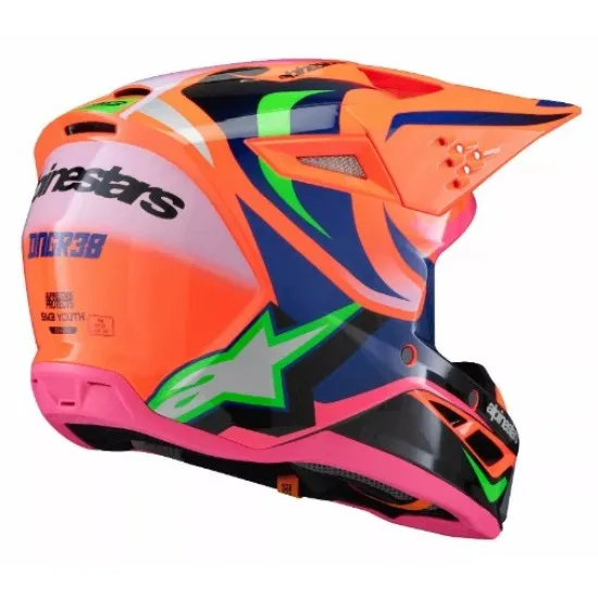 Детска мотокрос каска ALPINESTARS SM3 DEEGAN OR/PU - Защита и комфорт за младежи