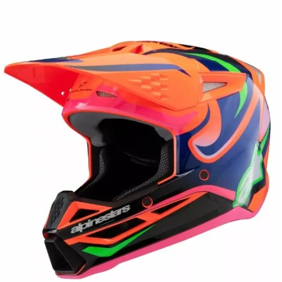 Детска мотокрос каска ALPINESTARS SM3 DEEGAN OR/PU - Защита и комфорт за младежи