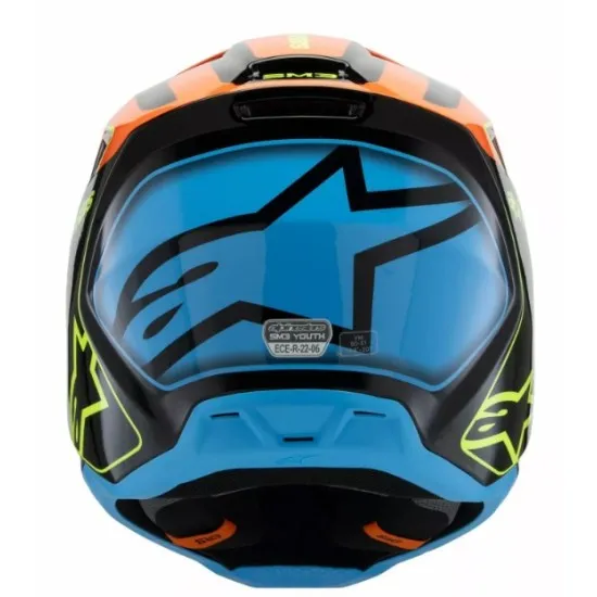 Детска мотокрос каска ALPINESTARS SM3 FRAY BLK/OR/YL - Защита и комфорт за младежи