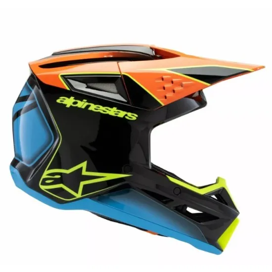 Детска мотокрос каска ALPINESTARS SM3 FRAY BLK/OR/YL - Защита и комфорт за младежи