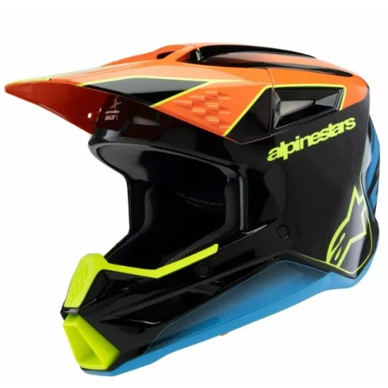 Детска мотокрос каска ALPINESTARS SM3 FRAY BLK/OR/YL - Защита и комфорт за младежи
