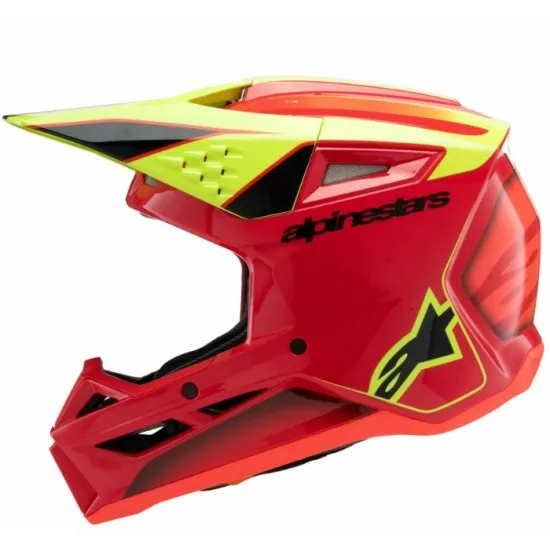 Детска мотокрос каска ALPINESTARS SM3 FRAY RD/YL/BK - Защита и комфорт за младежи