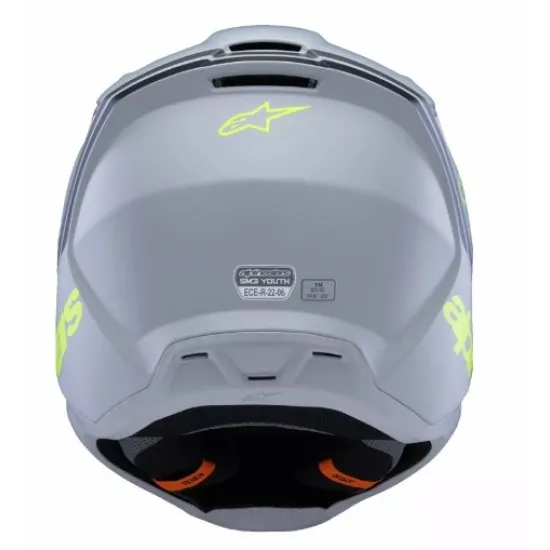 Детска мотокрос каска ALPINESTARS SM3 RADIUM GY/BLK/YL - Защита и комфорт за младежи