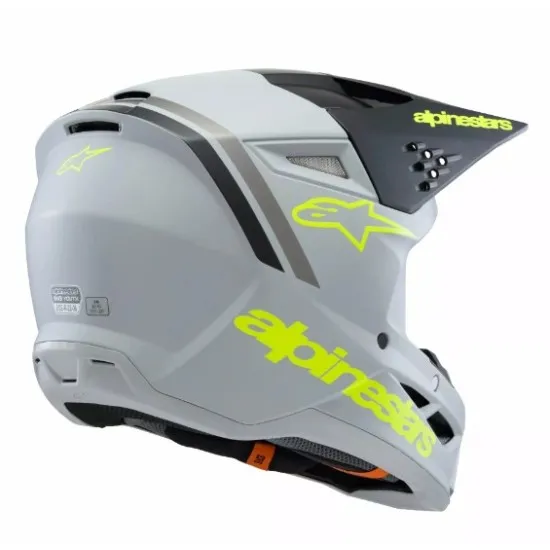 Детска мотокрос каска ALPINESTARS SM3 RADIUM GY/BLK/YL - Защита и комфорт за младежи