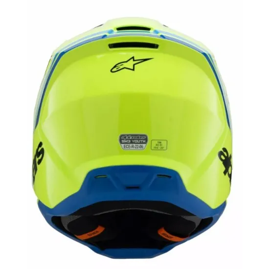 Детска мотокрос каска ALPINESTARS SM3 RADIUM YL/BK/B - Защита и комфорт за младежи
