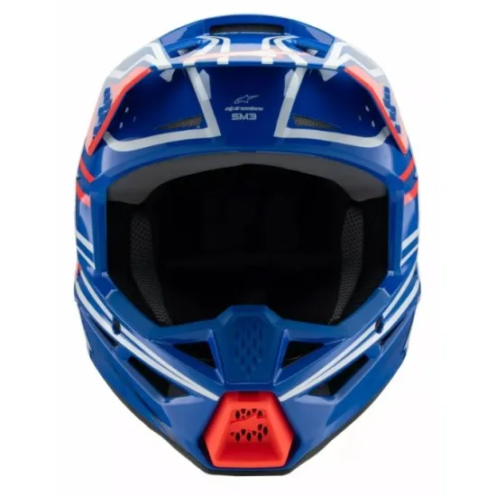 Детска мотокрос каска ALPINESTARS SM3 WURX BLUE/RED/WT/BK - Детски каски за мотор от марка Alpinestars