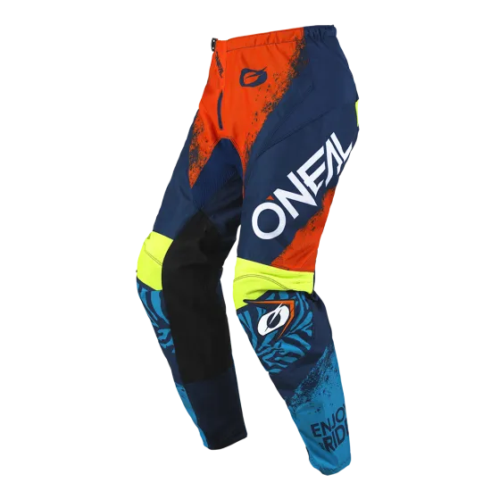 Детски мотокрос брич O'NEAL ELEMENT SHOCKER BLUE/ORANGE V.25 с дишаща материя и устойчиви панели