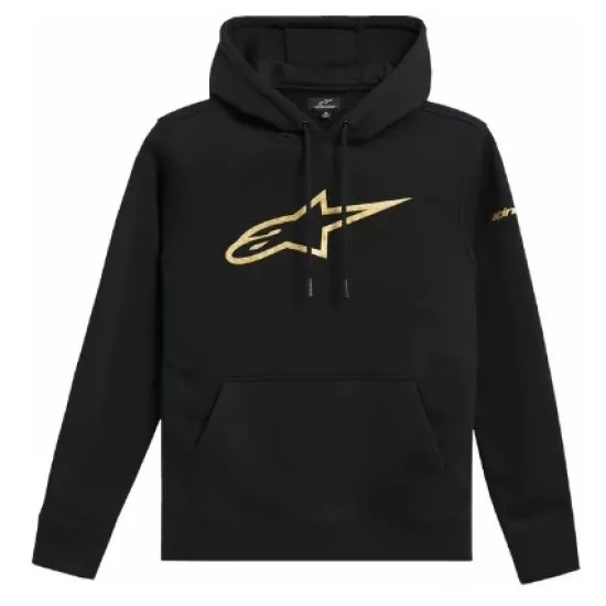 ALPINESTARS Gilded Pullover Hoodie BLK/GLD мото суитшърт с качулка и 3D лого