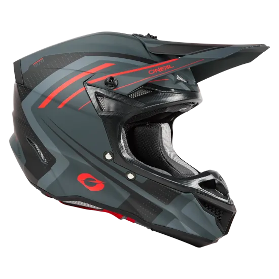 Мотокрос каска 5SERIES POLYACRYLITE SPIKE GRAY/RED V.25 - каска с ABS конструкция и Dri-Lex® подплата