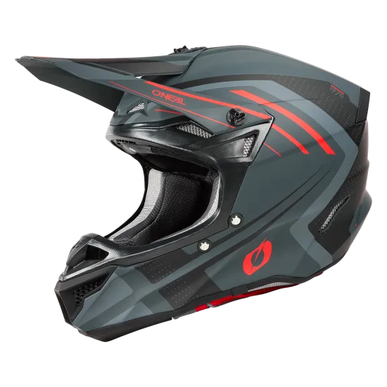 Мотокрос каска 5SERIES POLYACRYLITE SPIKE GRAY/RED V.25 - каска с ABS конструкция и Dri-Lex® подплата