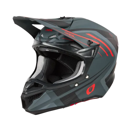 Мотокрос каска 5SERIES POLYACRYLITE SPIKE GRAY/RED V.25 - каска с ABS конструкция и Dri-Lex® подплата