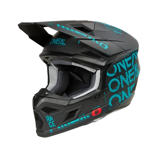 Мотокрос каска O'NEAL 3SERIES STATIC BLACK/TEAL V.25