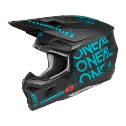 Мотокрос каска O'NEAL 3SERIES STATIC BLACK/TEAL V.25