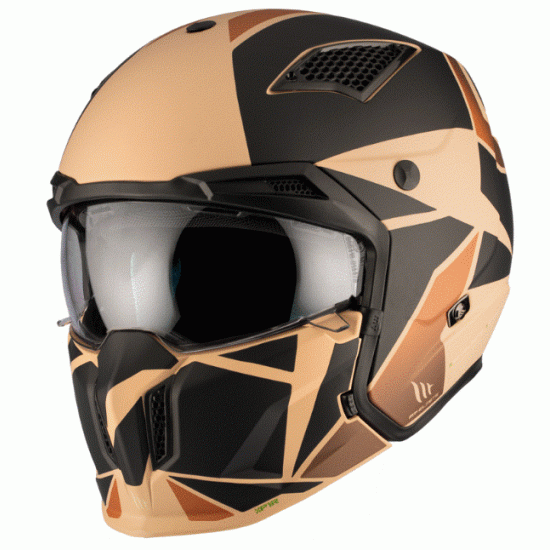 MT STREETFIGHTER S SV P1R B9 BROWN - Иновативен дизайн и защита Каска MT STREETFIGHTER S SV P1R B9 BROWN с ECE 22.06 одобрение и подвижен предпазител на брадичката