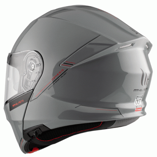 Отваряема каска MT GENESIS Solid A12 Gloss Grey - Сигурна мото каска