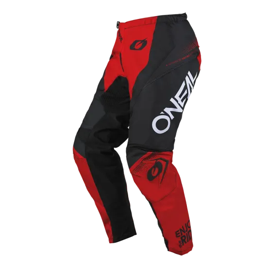 Мотокрос брич O'NEAL ELEMENT RACEWEAR BLACK/RED V.25 с бедрени протектори и stretch панели