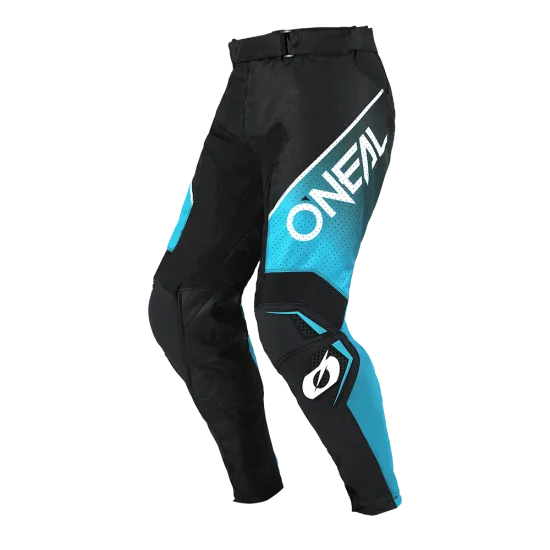 Мотокрос брич O'NEAL HARDWEAR AIR SLAM BLACK/TEAL V.25 с вентилирана конструкция и устойчиви панели