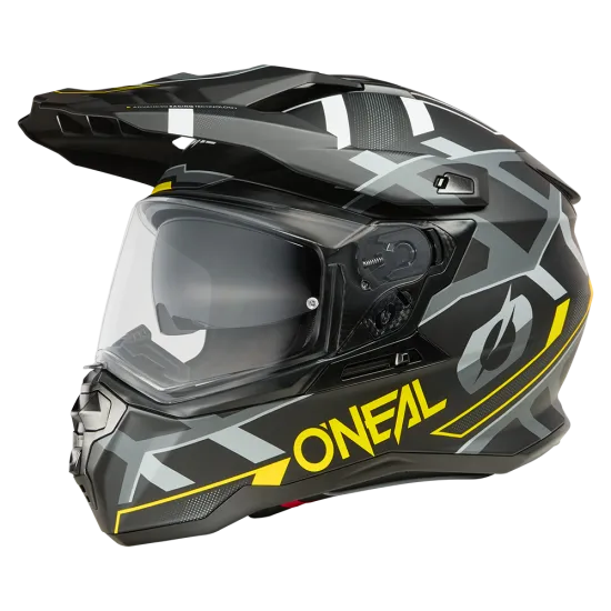 Ендуро каска D-SRS SQUARE V.24 BLACK/NEON YELLOW/GRAY V.25 – Черно/Неон жълто/Сиво
