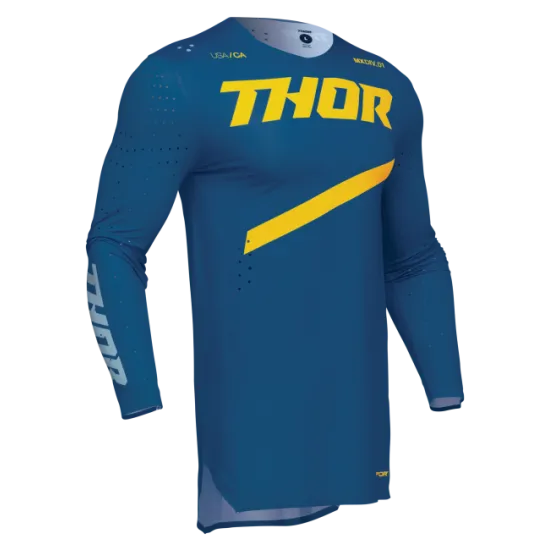 Мотокрос джърси THOR SPORTMODE BRAVE BLUE с лазерно изрязани отвори и атлетична кройка