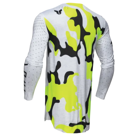 Мотокрос джърси THOR SPORTMODE RIOT WHITE/ACID с разтеглива конструкция и лазерни отвори