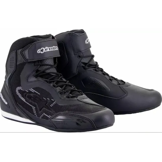 Мото боти ALPINESTARS Faster-3 Rideknit BLACK/GRAY/SILVER с TPU защита на глезена и каучукова подметка